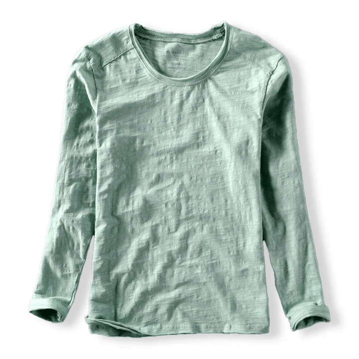 Margot | Elegant Long Sleeve Crew Neck Organic Cotton Shirt