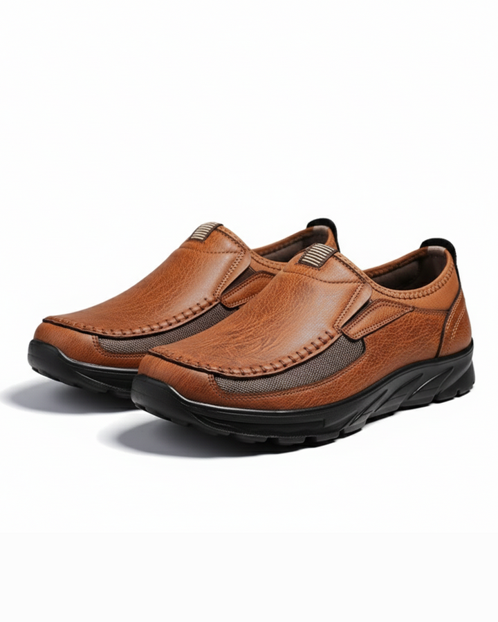 Aspen | Stylish Brown Leather Slip-On Loafers For Men