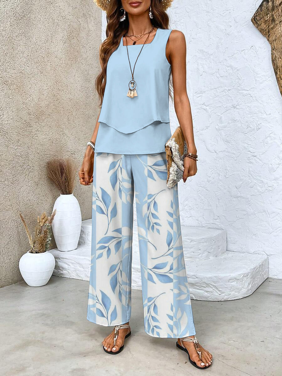 Margot | Elegant Sleeveless Two Piece Palazzo Set