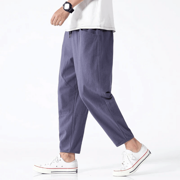 Margot | Effortless Cotton Linen Cropped Drawstring Pants