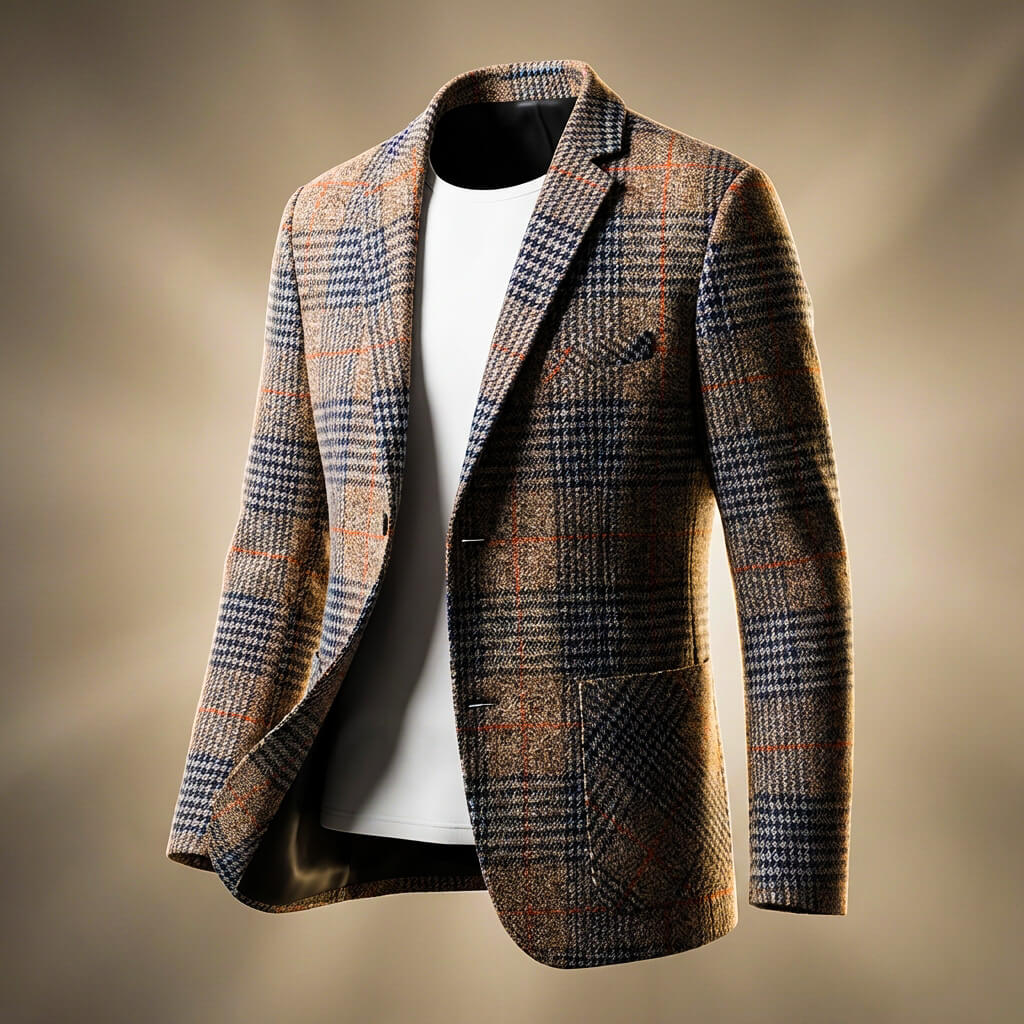 Marcus | Elegant Houndstooth Wool Blazer With Notch Lapels