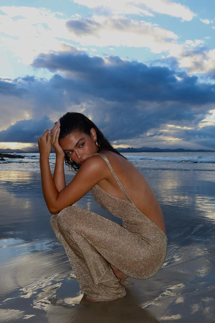 Riley | Elegant Sequin Backless Halter Maxi Gown