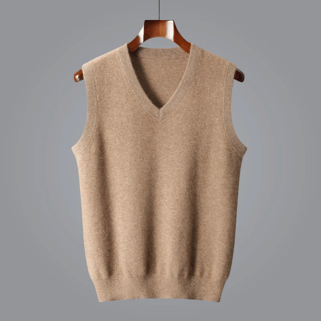 Fiona | Elegant V-Neck Sleeveless Cashmere Vest
