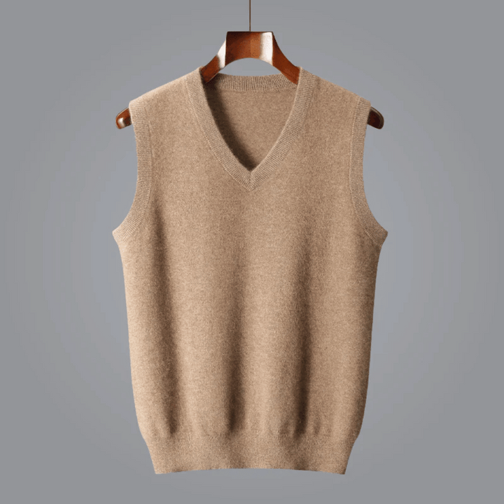 Fiona | Elegant V-Neck Sleeveless Cashmere Vest