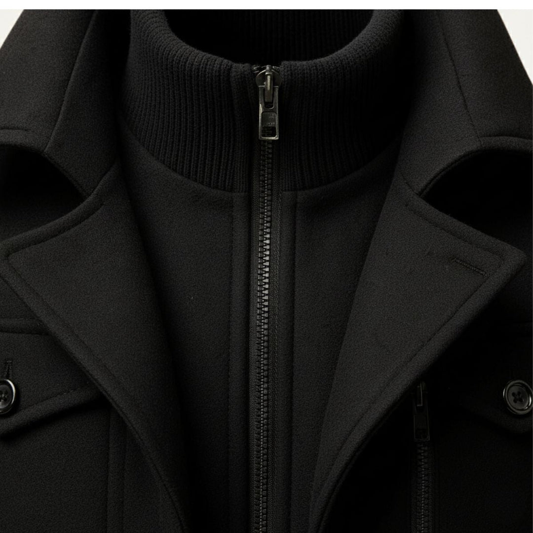 Fiona | Elegant Double-Breasted Wool Coat With Structured Collar