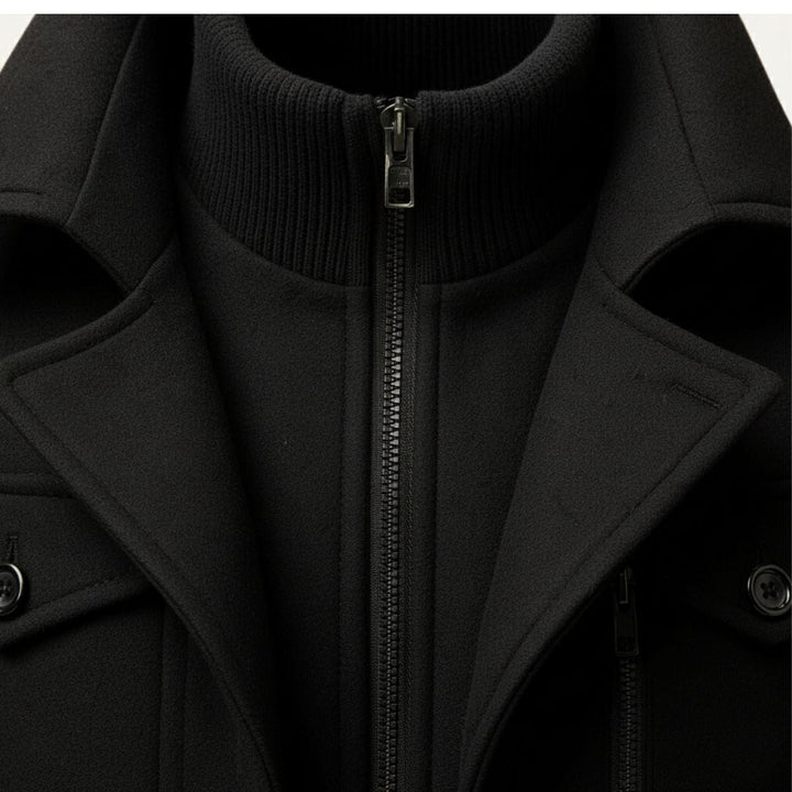 Fiona | Elegant Double-Breasted Wool Coat With Structured Collar
