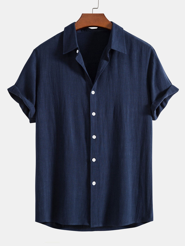 Byron | Elegant Short Sleeve Linen Shirt And Pants Set Men