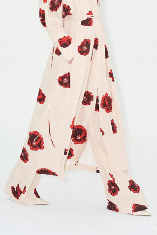 Dahlia | Elegant Floral Print Wrap Maxi Kimono Dress
