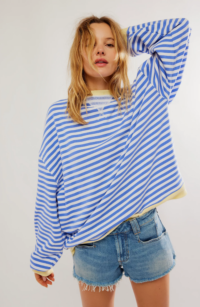 Stella | Chic Oversized Striped Sweater With Vibrant Colorblock