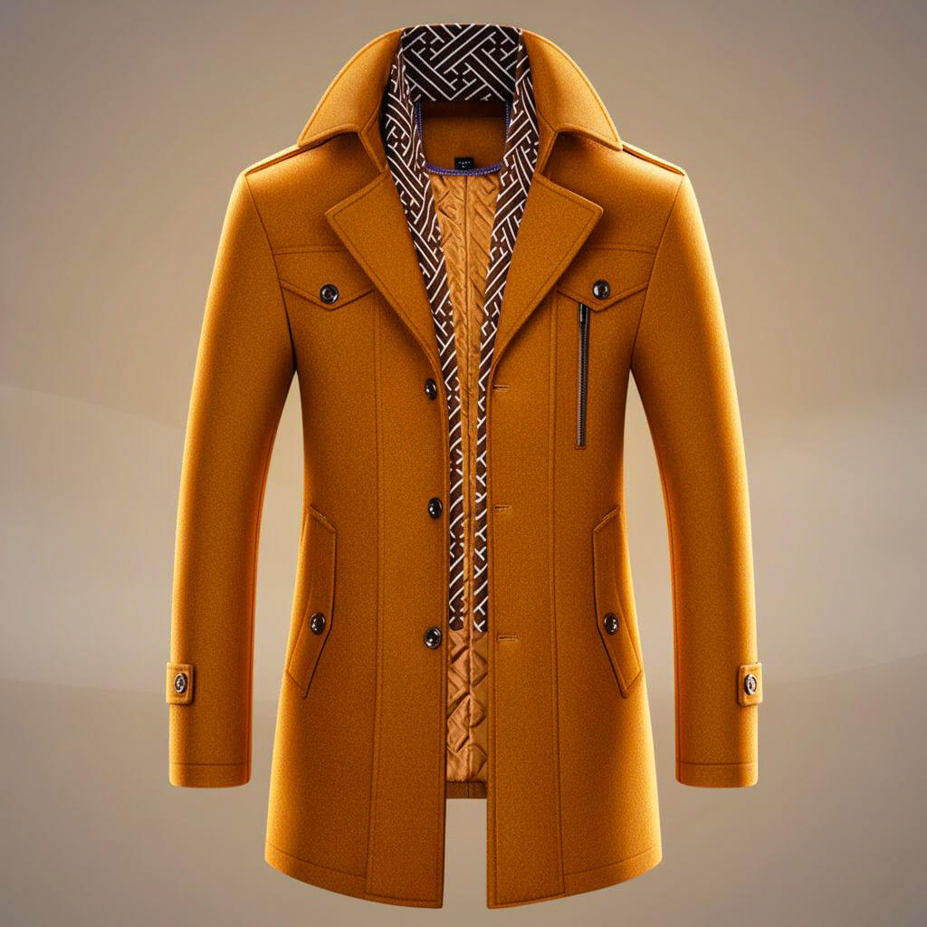 Tessa | Elegant Double-Breasted Virgin Wool Overcoat With Quilted Lining