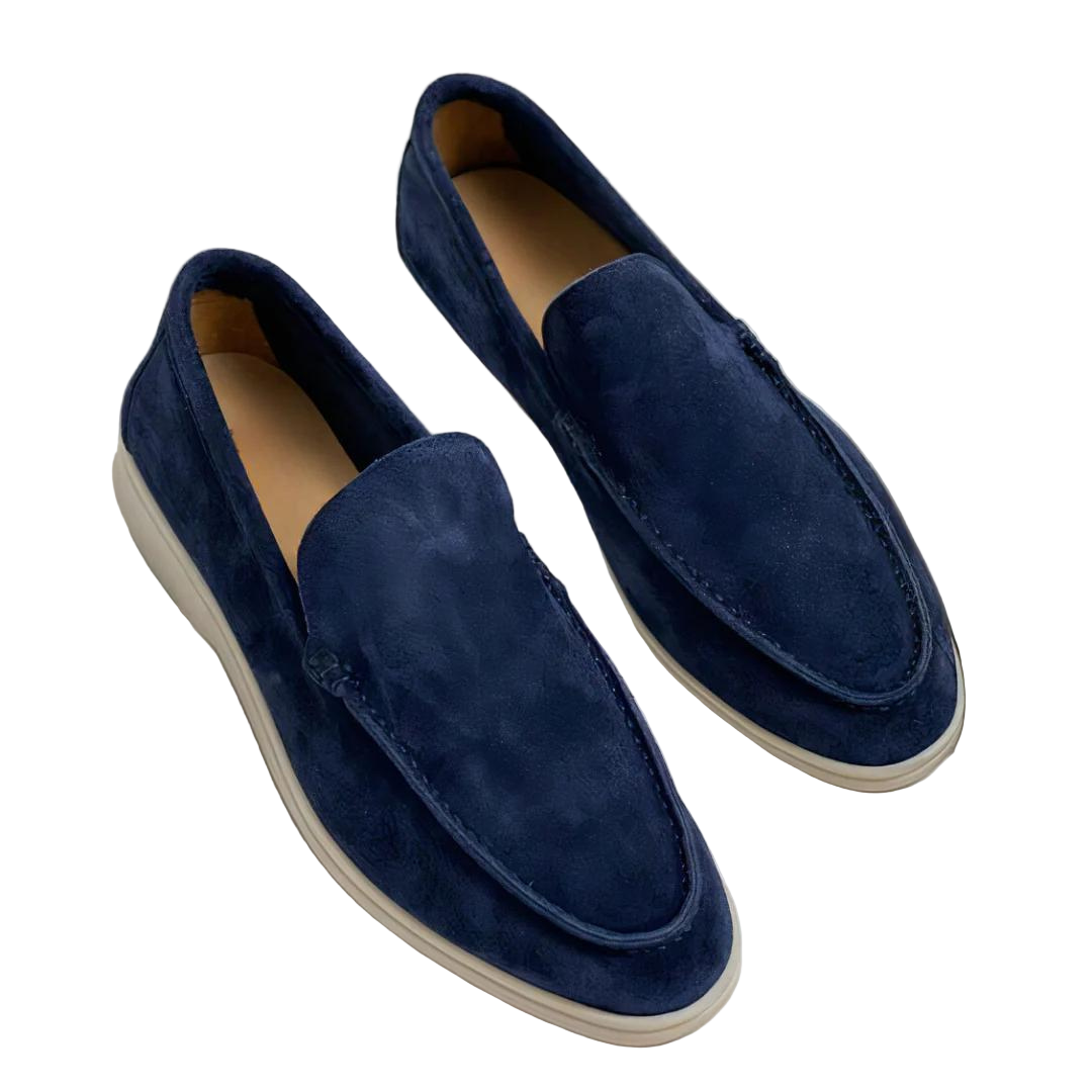 Mateo | Elegant Navy Suede Slip-On Loafers for Men
