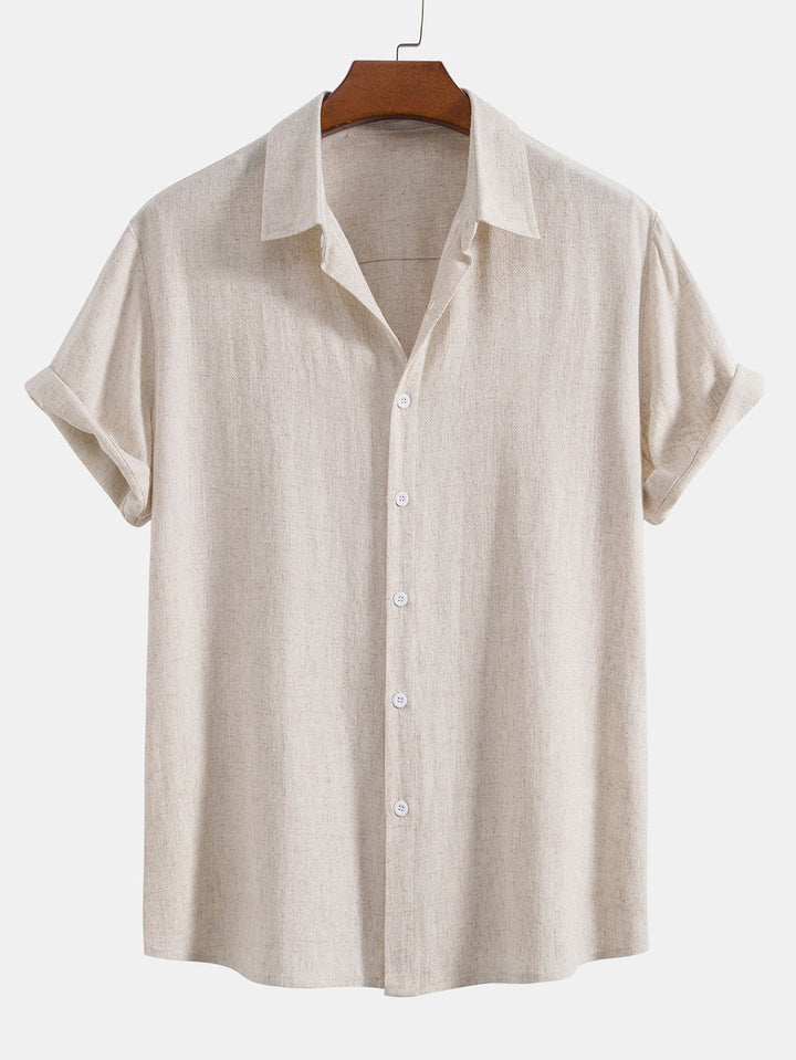 Byron | Elegant Short Sleeve Linen Shirt And Pants Set Men