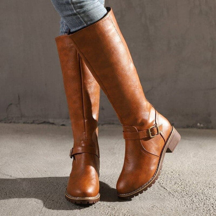 Elizabeth | Classic Buckle Knee-High Boots