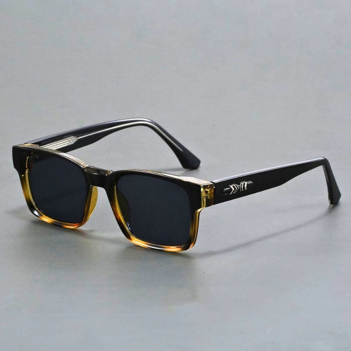 Emerson | Retro Square Frame Sunglasses With Tortoise Arms