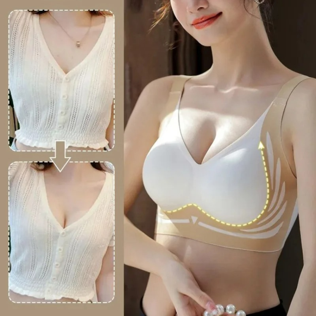 Madison | Stylish Wire-Free V-Neck Support Bra With Wide Band