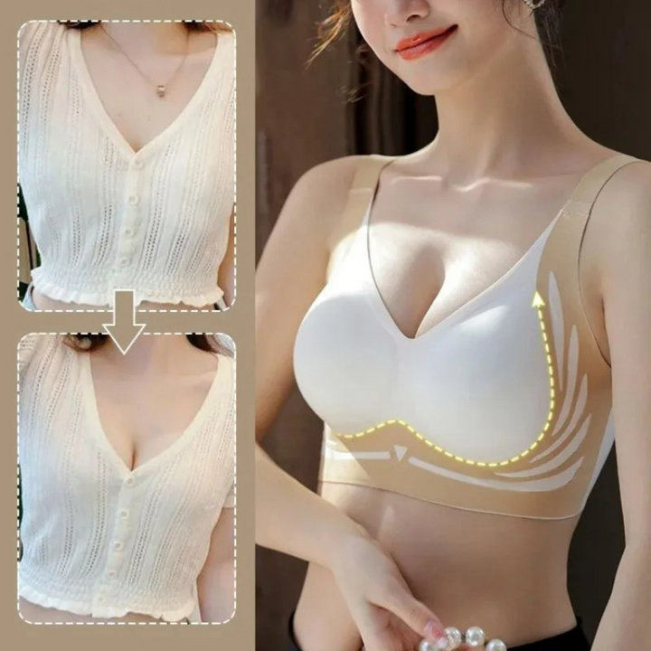 Madison | Stylish Wire-Free V-Neck Support Bra With Wide Band