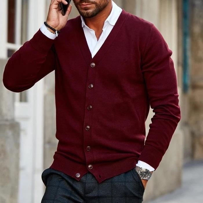 Felix | Elegant V-Neck Button Cardigan for Men