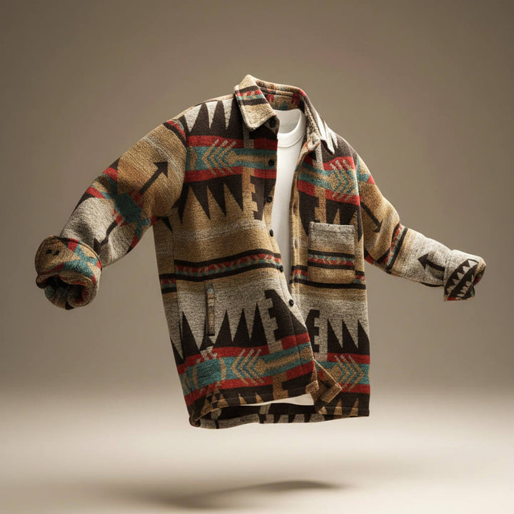Tobias | Southwestern Wool Blend Button-Up Shirt Jacket