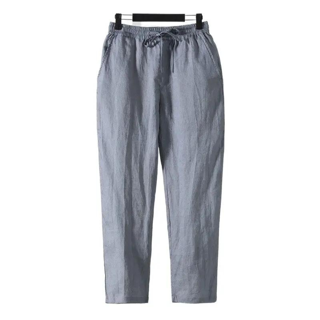 Alicia | Elegant Relaxed Fit Drawstring Linen Trousers