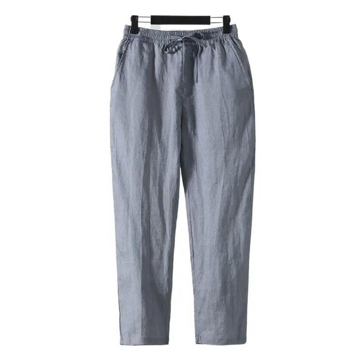 Alicia | Elegant Relaxed Fit Drawstring Linen Trousers