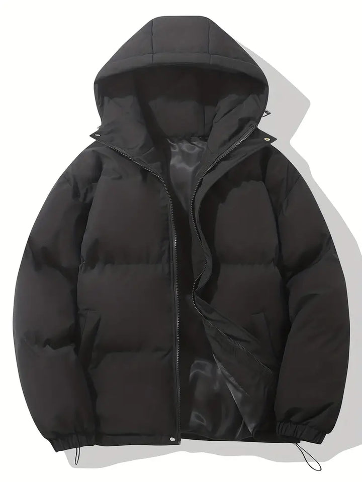 Magnus | Stylish Grey Hooded Puffer Jacket For Men