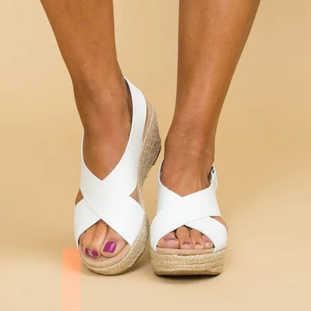 Evelyn | Chic Espadrille Wedge Sandals With Platform Sole