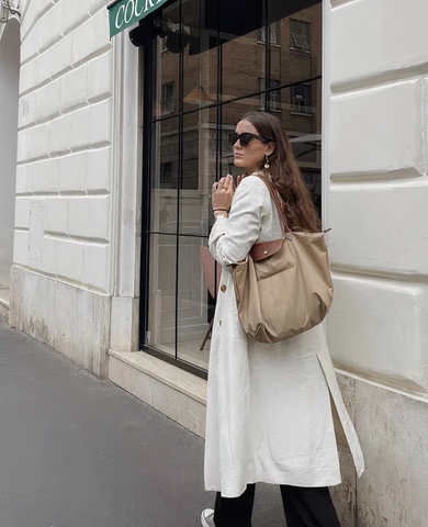 Eleanore | Elegant Black Leather Trim Tote Bag For Daily Use