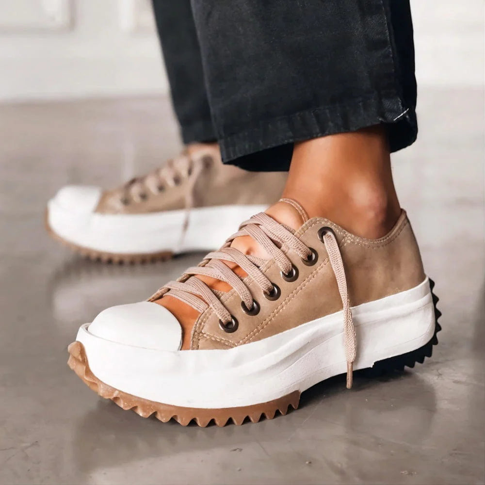 Celeste | Stylish Platform Canvas Sneakers With Lace-Up Design