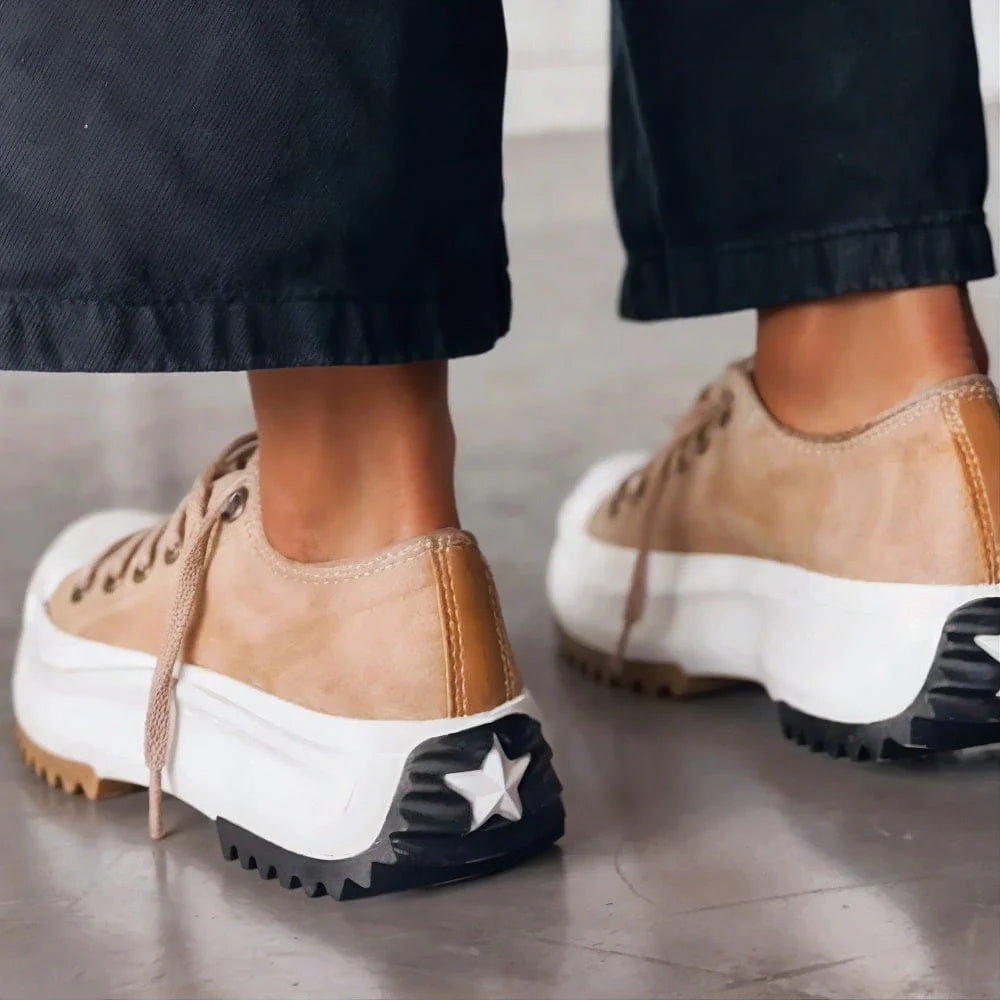 Celeste | Stylish Platform Canvas Sneakers With Lace-Up Design