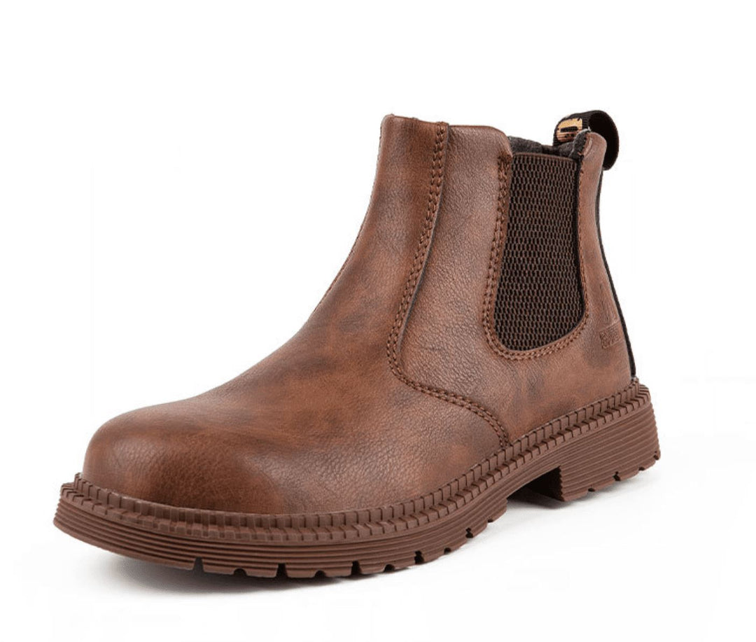Archer | Steel Toe Leather Chelsea Boots Men - Brown Work Boots