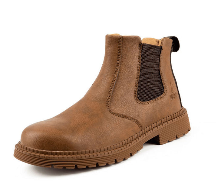 Archer | Steel Toe Leather Chelsea Boots Men - Brown Work Boots