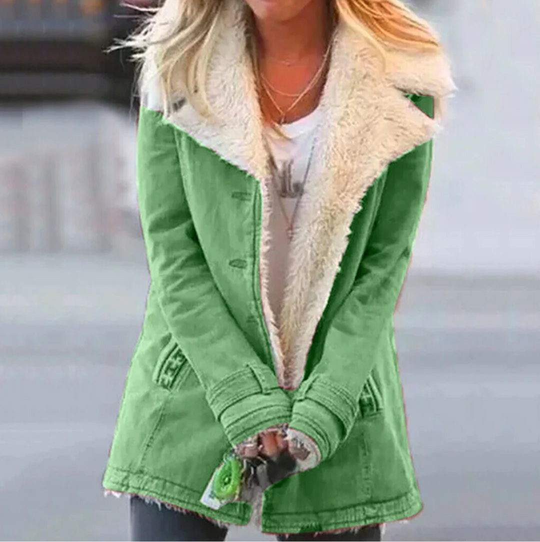 Nora | Chic Sherpa Collar Long Sleeve Winter Coat