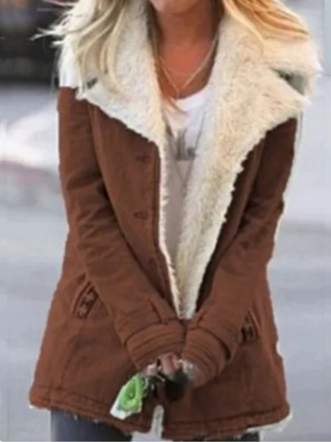 Nora | Chic Sherpa Collar Long Sleeve Winter Coat