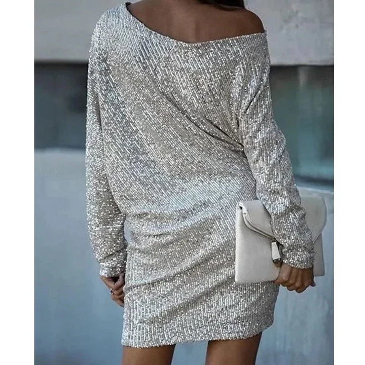 Felicity | Elegant Off-Shoulder Sequin Mini Party Dress