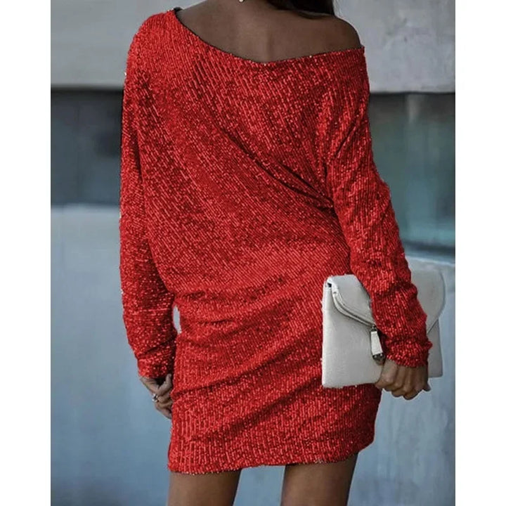 Felicity | Elegant Off-Shoulder Sequin Mini Party Dress