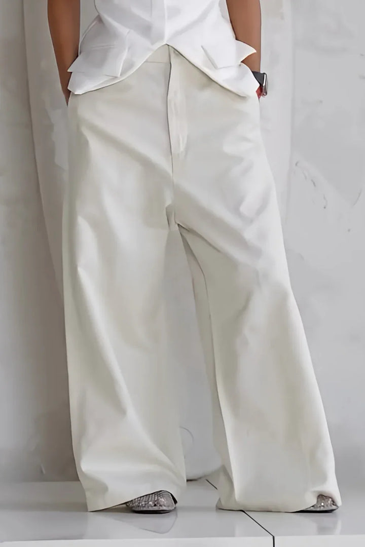 Petra | Elegant Strapless Corset Top Wide Leg Pants Two Piece Set