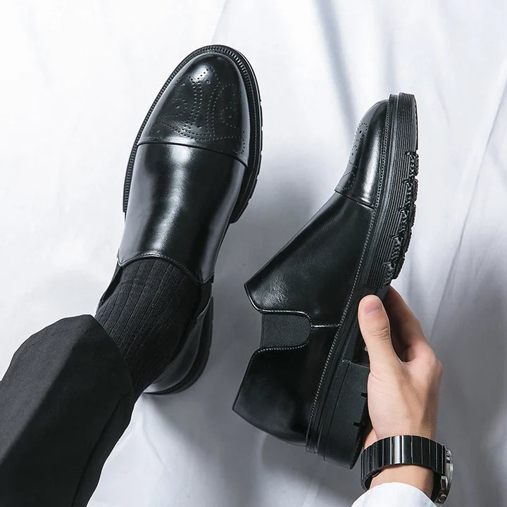 Eloise | Elegant Black Leather Slip-On Dress Shoes