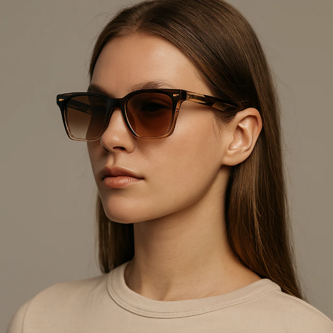 Eliana | Stylish Square Frame Wayfarer Sunglasses With Translucent Teal