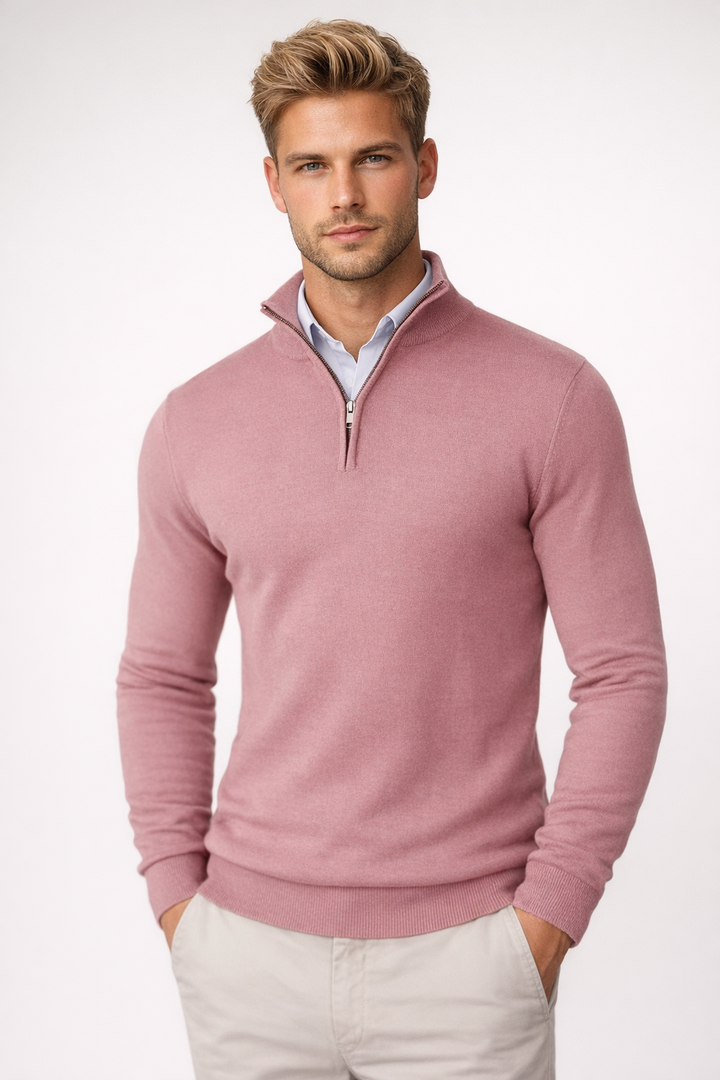 Tiana | Stylish Men's Half-Zip Pullover With Mock Neck