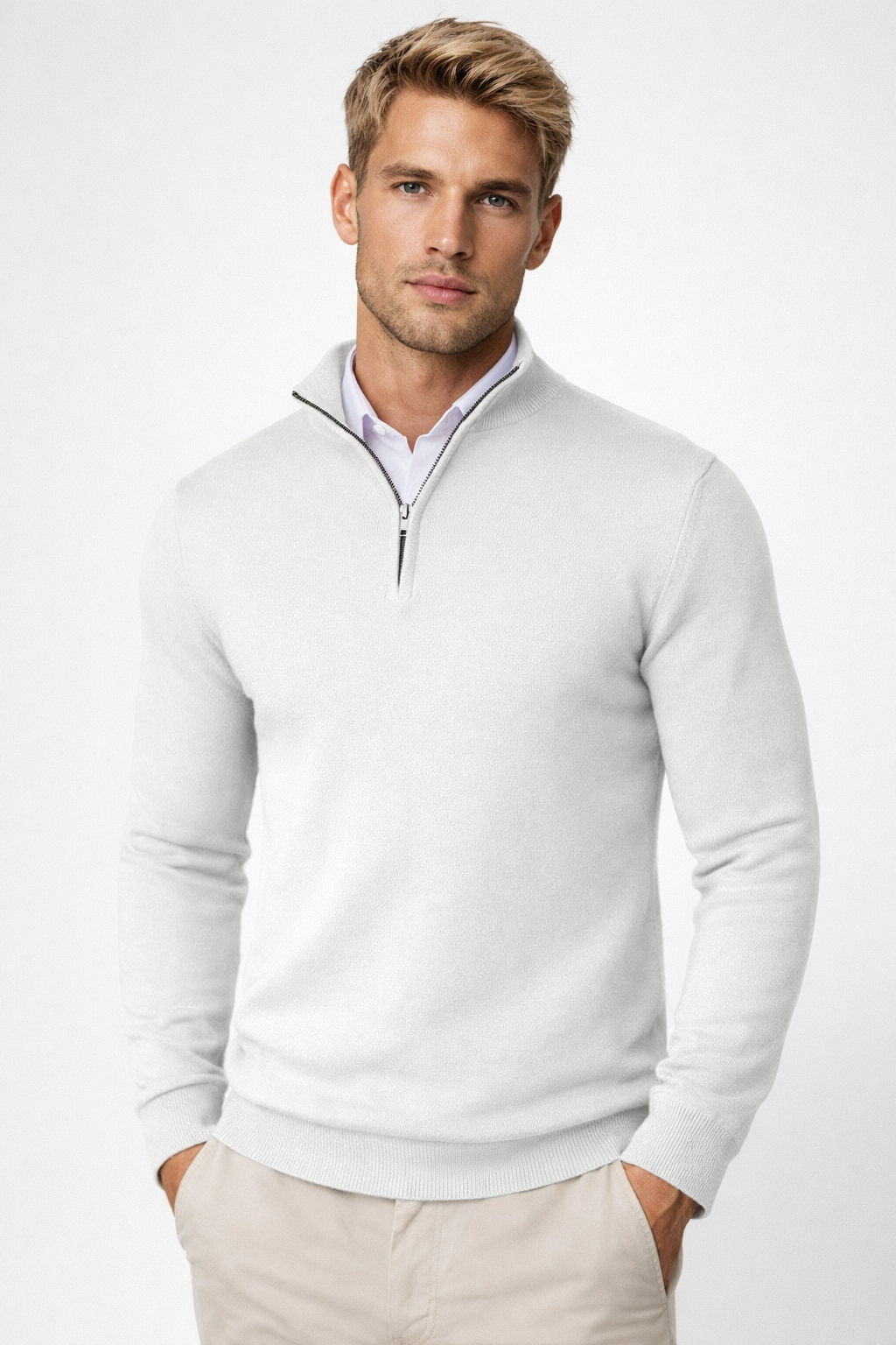 Tiana | Stylish Men's Half-Zip Pullover With Mock Neck