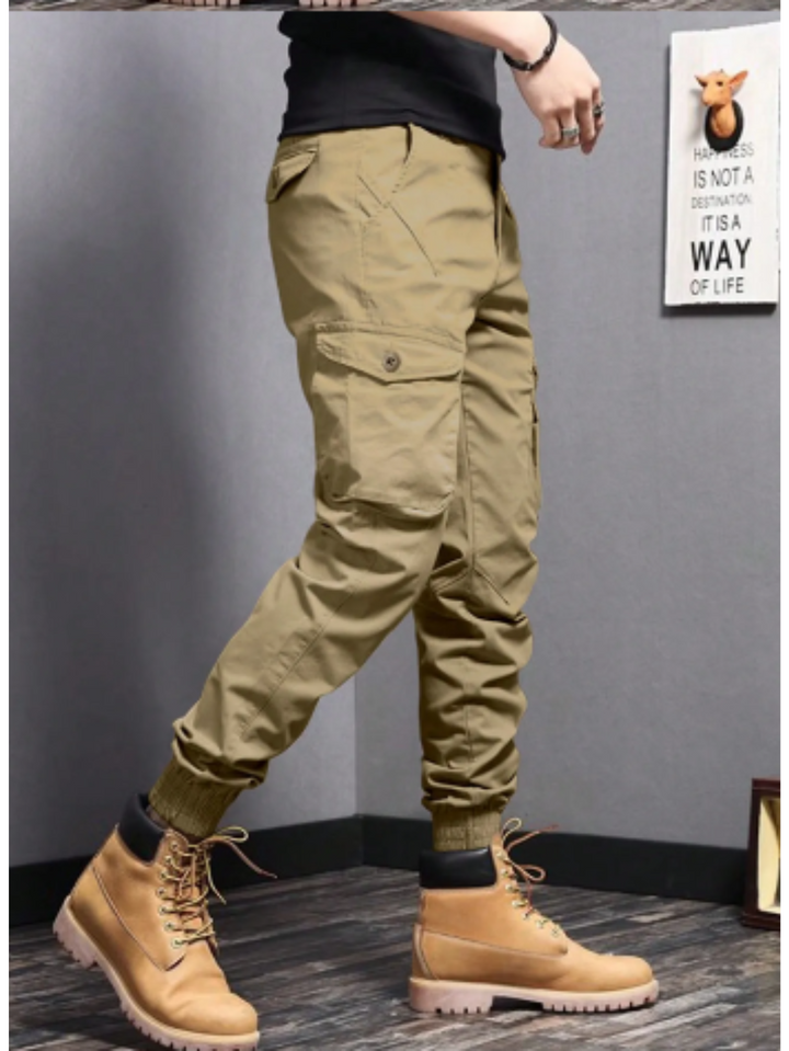 Evy | Sleek Tapered Cargo Trousers With Multi-Pocket Utility Design