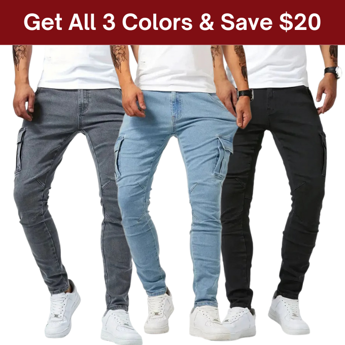Camden | Sleek Black Slim-Fit Cargo Pants With Multiple Pockets