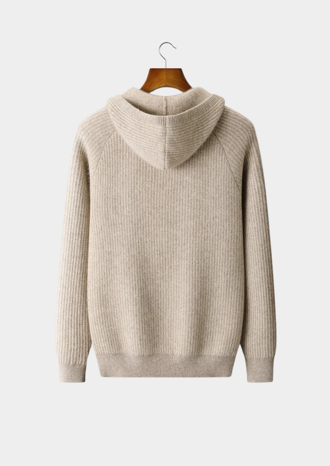 Camden | Stylish Wool Ribbed Zip-Up Hoodie Men - Premium Knit