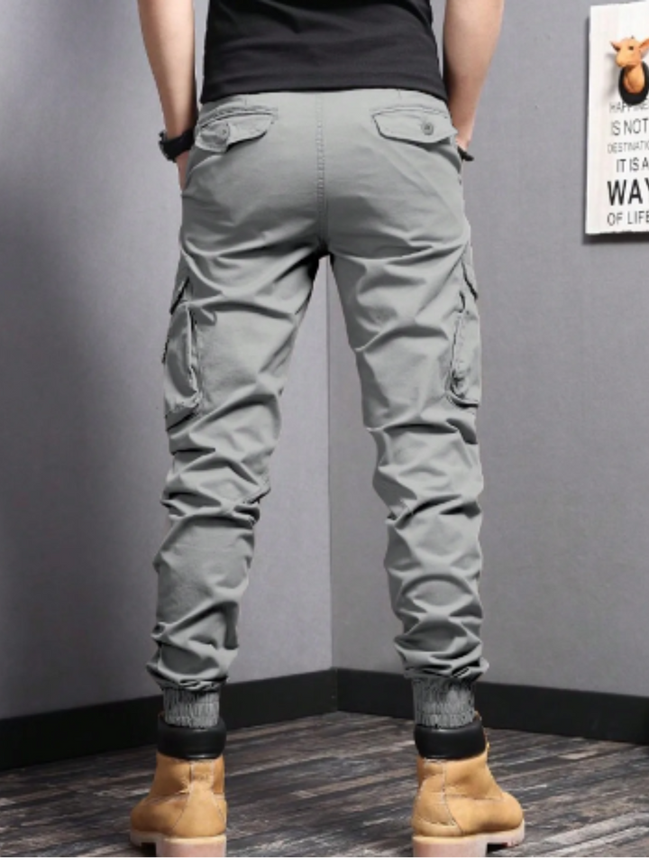 Evy | Sleek Tapered Cargo Trousers With Multi-Pocket Utility Design