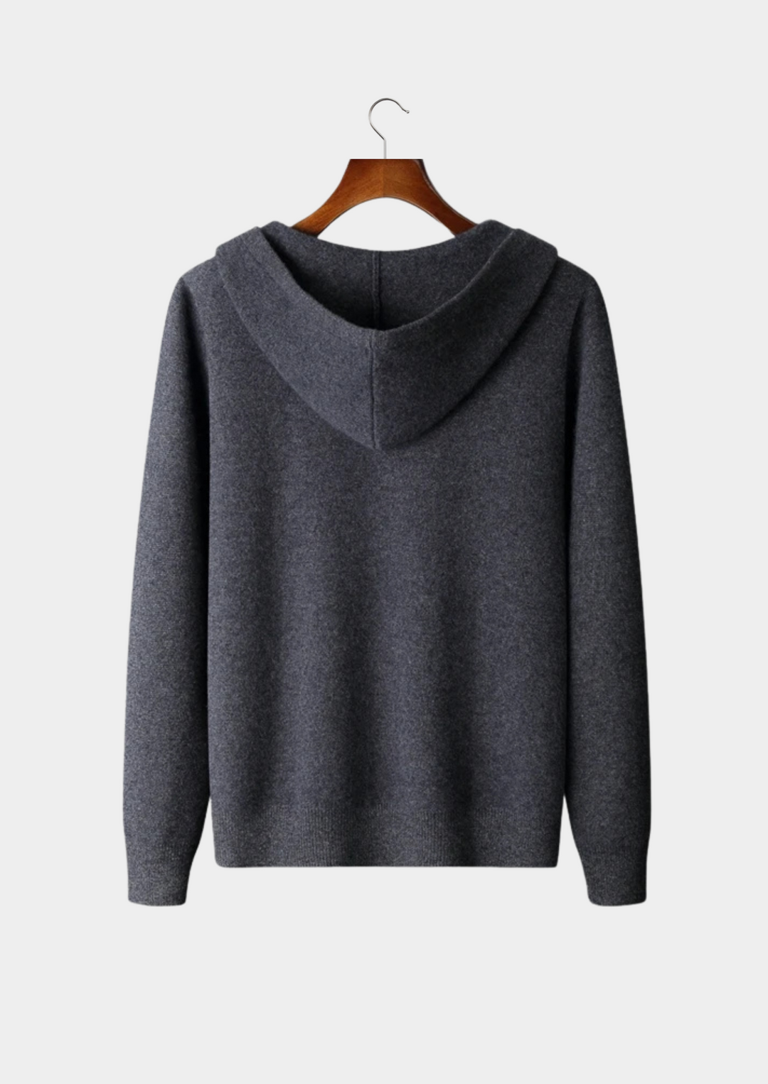Tobias | Premium Cashmere Zip Up Hoodie Men - Charcoal