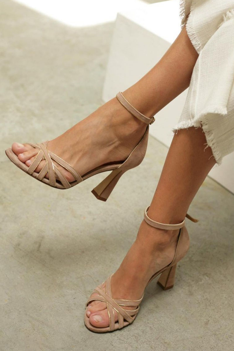Grace | Stylish Strappy Block Heel Sandals With Ankle Strap