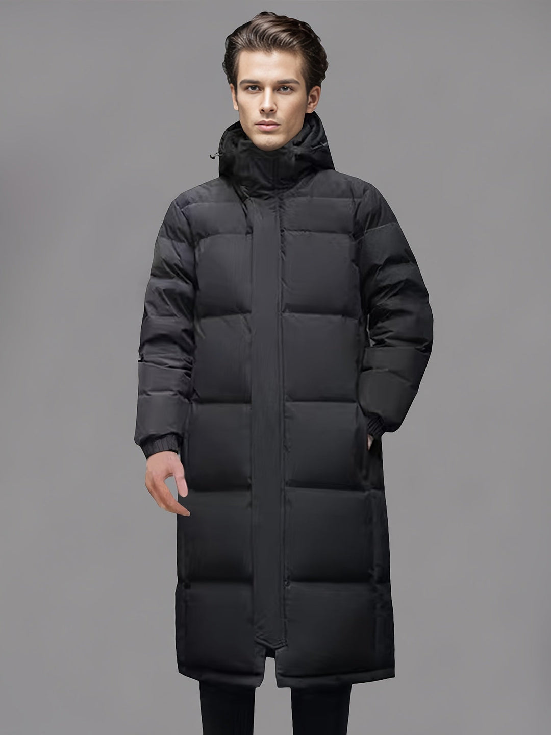 Enya | Stylish Long Hooded Puffer Coat For Men