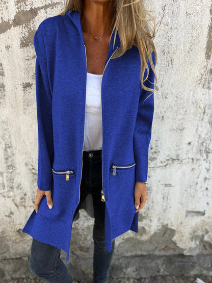 Wren | Stylish Long Sleeve Zip Up Cardigan With Hood