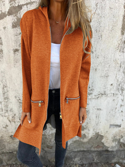 Wren | Stylish Long Sleeve Zip Up Cardigan With Hood