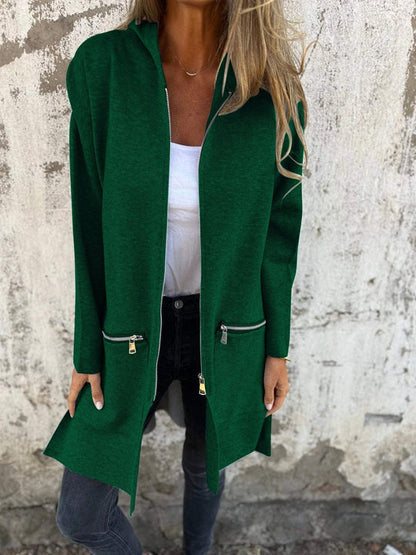 Wren | Stylish Long Sleeve Zip Up Cardigan With Hood